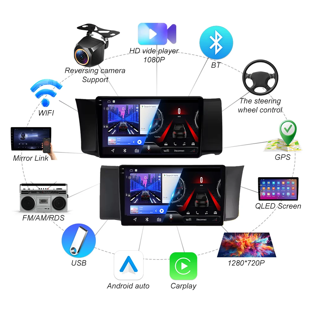 9Inch Android 15 GPS Navigation For Toyota GT86 GT 86 Subaru BRZ Scion FRS 2012 2013 - 2016 Car Radio Auto Head Unit Carplay