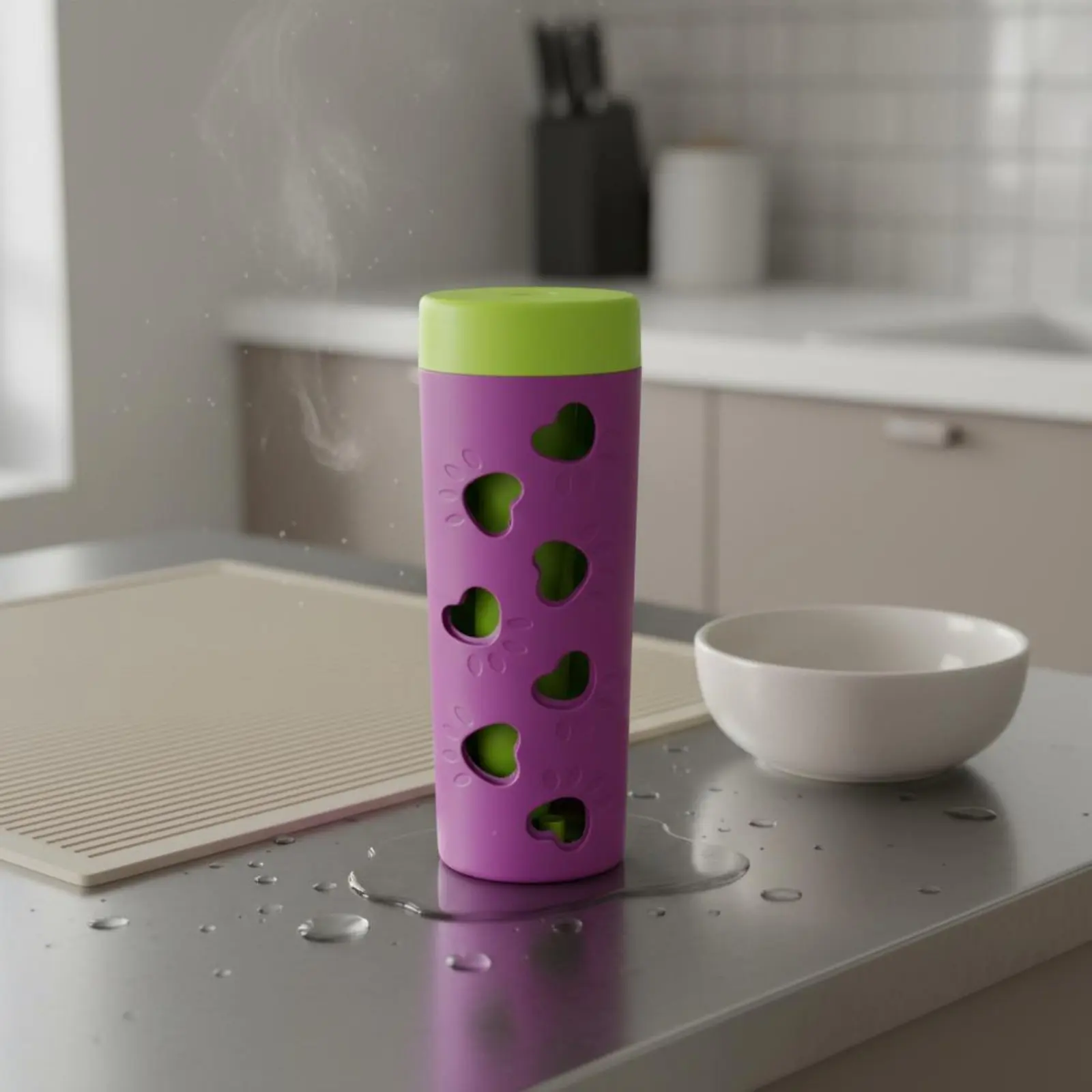 

Dog Food Interactive Feeder Reduces Boredom Dog Food Interactive Cylinder Rolling Treat Dispenser Anti-Gulping Chicken