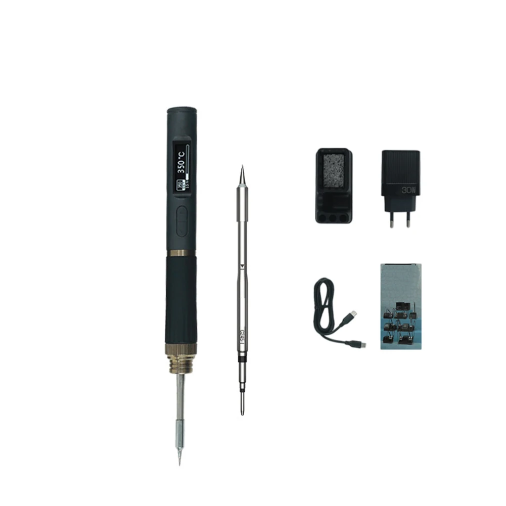 Rechargeable Cordless Soldering Iron with Clear LED Display for Accurate Temperature Monitoring in Field Repairs
