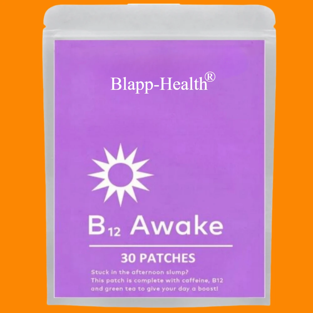 B12 Awake Transdermal Patches With Plant-based Ingredients, Infused With , B12, And Green Tea Extract 30 Patches