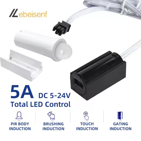 NEW Cabinet Sensor Switch 5-24V 12V PIR Motion Door Touch Dimmer for LED Strip 3Pin DuPont Cable Kitchen Closet Lighting Control