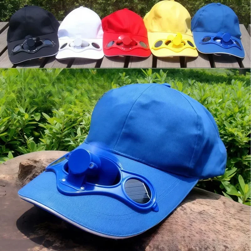 قبعة مروحة تعمل بالطاقة الشمسية للحماية من الأشعة فوق البنفسجية، قبعة بيسبول شبكية خفيفة الوزن مع مروحة تبريد لصيد الأسماك والجولف والسفر والرياضة والصيف