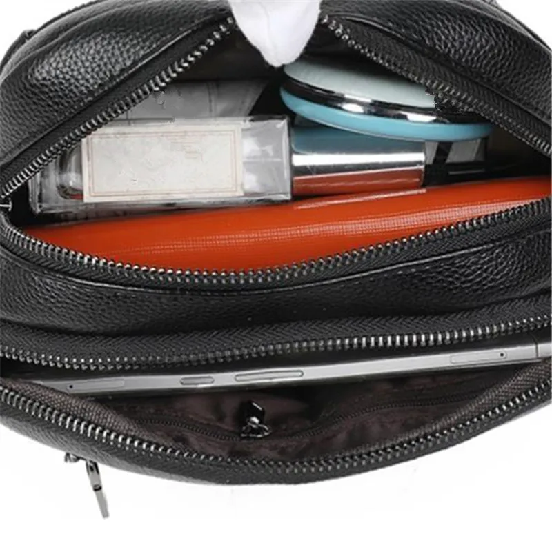 Women's Crossbody Bag, Water-Resistant Solid Color Square Shoulder Bag, Three Layer Zipper Closure Phone Purse Pouch for Women view 5