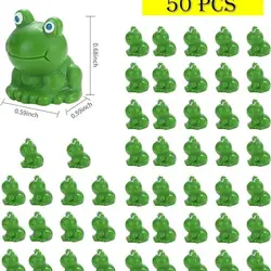 50 szt. Mini żaba wystrój ogrodu zielona żaba figurki miniaturowe wystrój domu małe plastikowe żaby bajkowe wystrój ogrodu