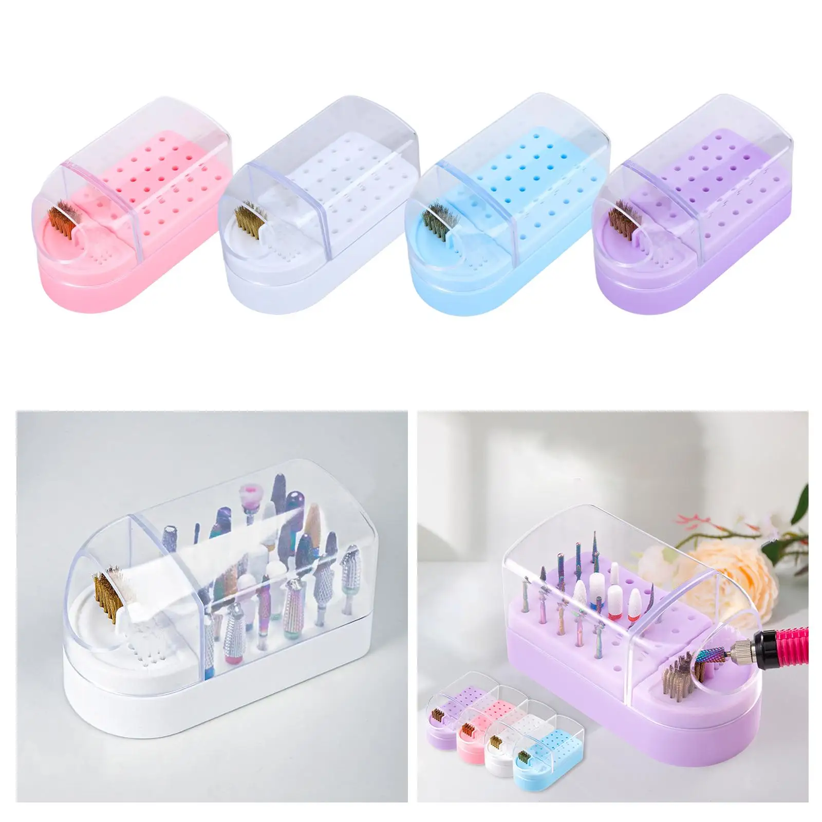 

Держатель бит 2 в 1, пылезащитный органайзер для бит, ящик для хранения, щетка для чистки бит