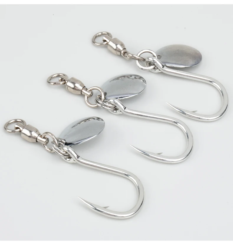 OBSESSION HK043 5er-Set rotierende Pailletten-Jigging-Haken 8062 Slow Jigging Edelstahl High Carbon Spoon Spinner Assist Hook Tackle – Detail 4