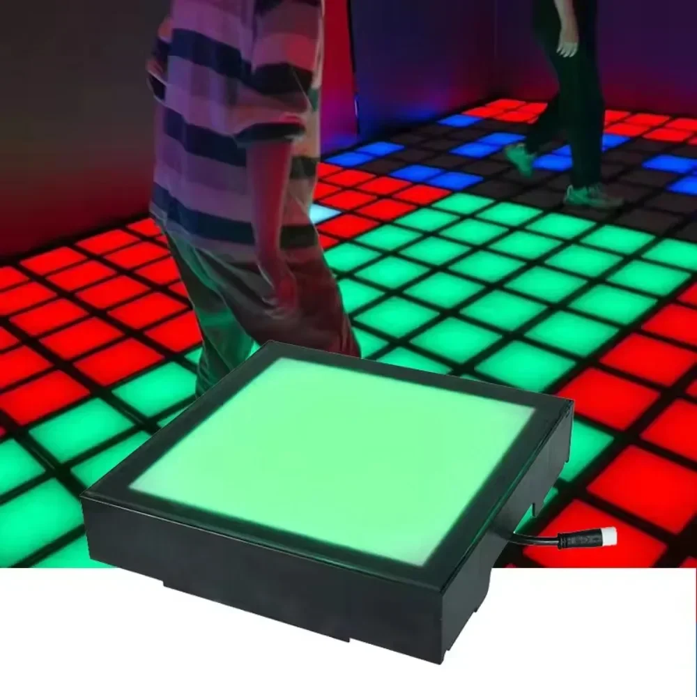 

Wired Interactive RGB Activation Game Light Emitting Diode Dance Floor 30 * 30cm Factory Supply Children's Stage Lights