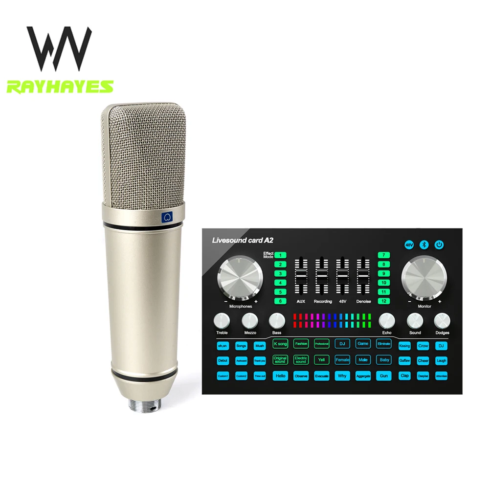 

Bluetooth A2 Live Sound Card For PC Cellphone Youtube HIFI Mixer Record Singing Equipment set