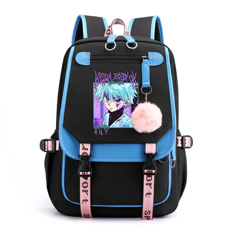 New Anime Killua Zoldyck Printing Backpack Canvas Boy Girl School Bag Travel Bag Laptop Bag Daily Backpack