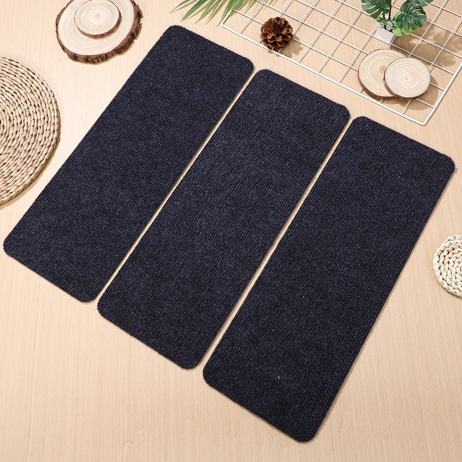 15Pcs Stair Carpet Treads Non Slip Wear Resistant Stair Runner Carpet Strips for Wooden Steps Easy Installation Home Decor