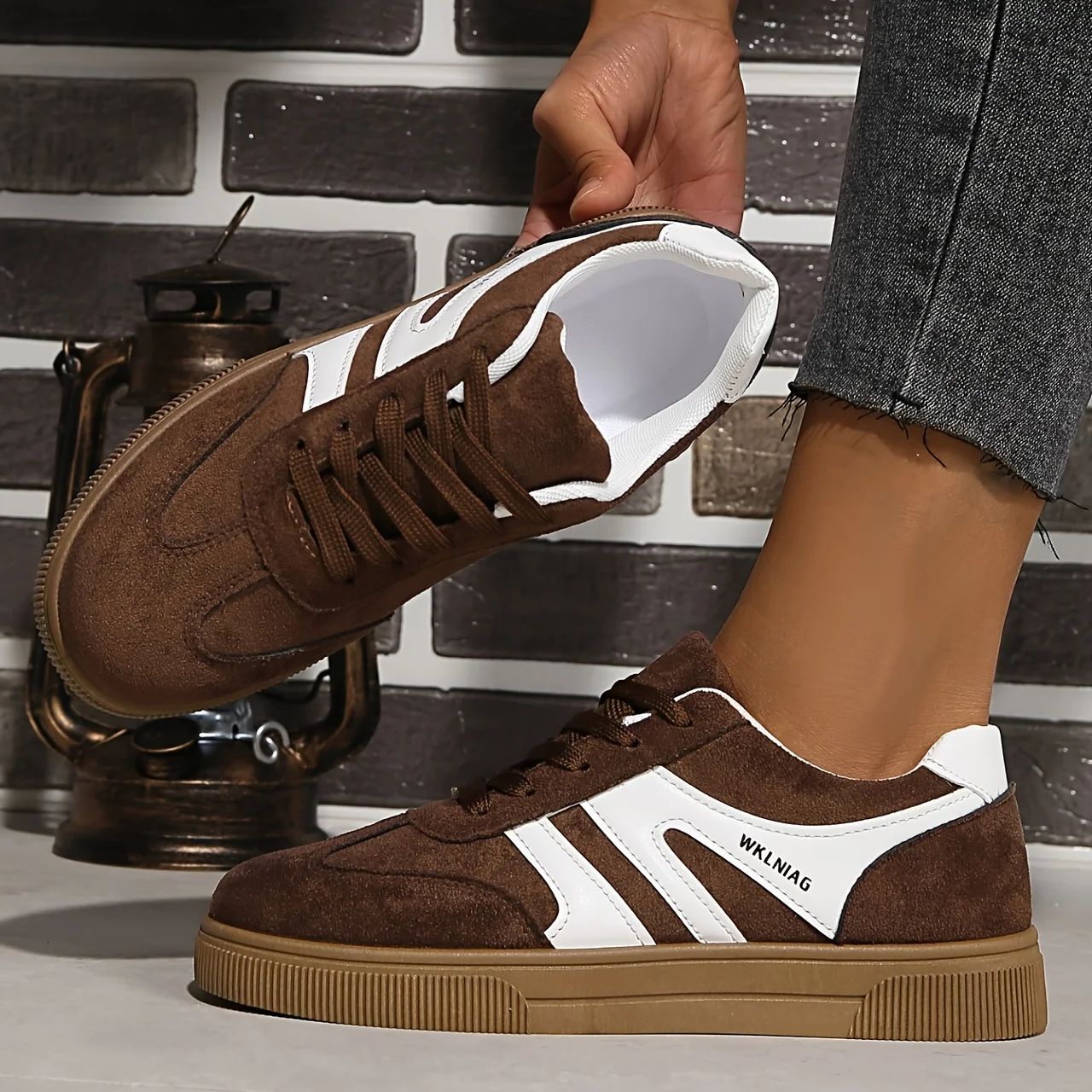 Modische Damen-Freizeitschuhe Neue Luxuriöse Flache Bequeme Slip-On Weiche Trendige Retro-Style College-Style Laufschuhe Sneakers – Detail 5
