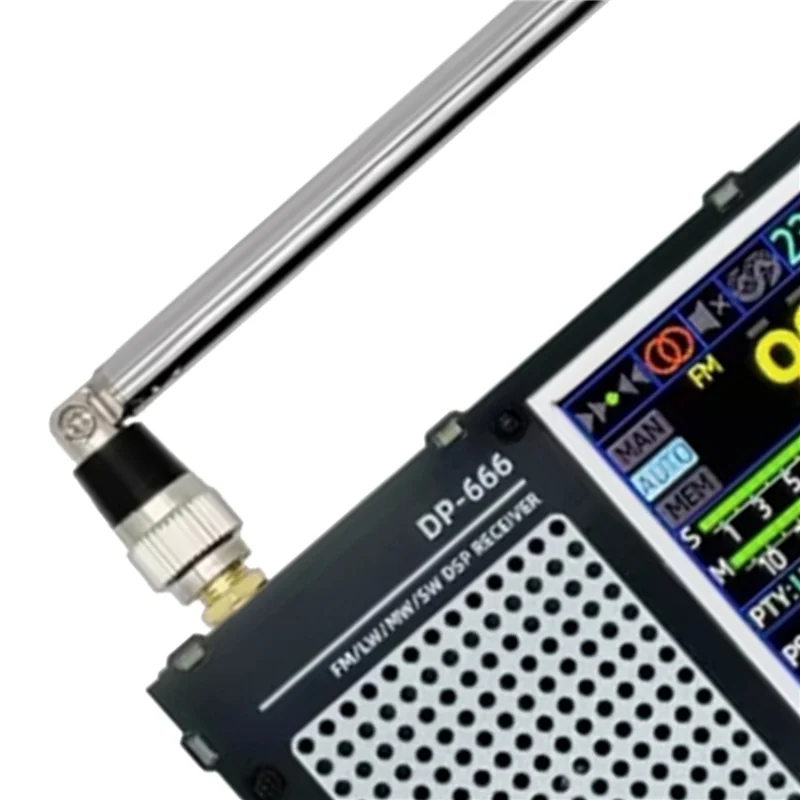 ABMF-2X アップグレード DP-666 TEF6686 ラジオ高感度フルバンド受信機アンテナ付きブラック