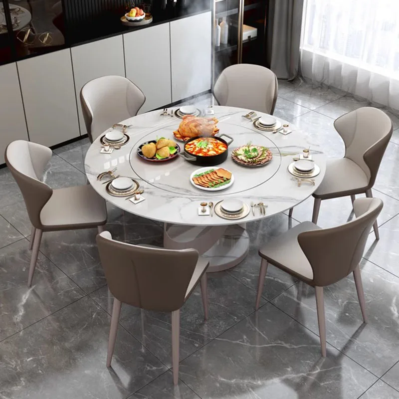 

Round Luxury Dining Table Legs Metal Modern Nordic Industrial Marble Dining Table 8 People Organiser Mesa Comedor Home Furniture