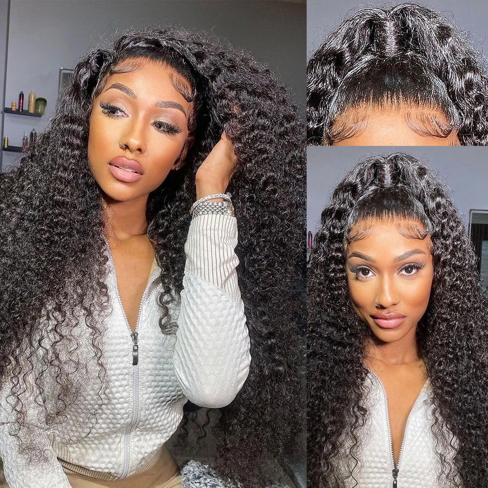 Wiggogo 250 Density 30 40 Inch Deep Wave 13X6 Hd Lace Fontal Wig 13X4 Curly 100% Human Hair Water Wave Lace Front Wigs For Women