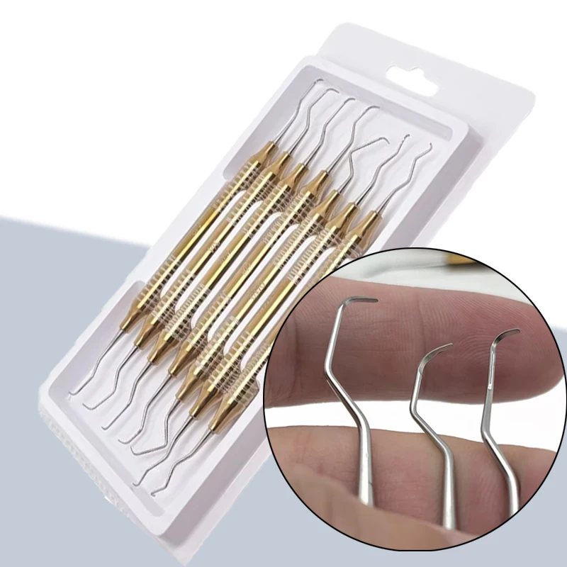 

7PCS Surgical Steel Gracey Curettes for Dental Hygiene Gum Treatment Teeth Polishing Root Canal Tools
