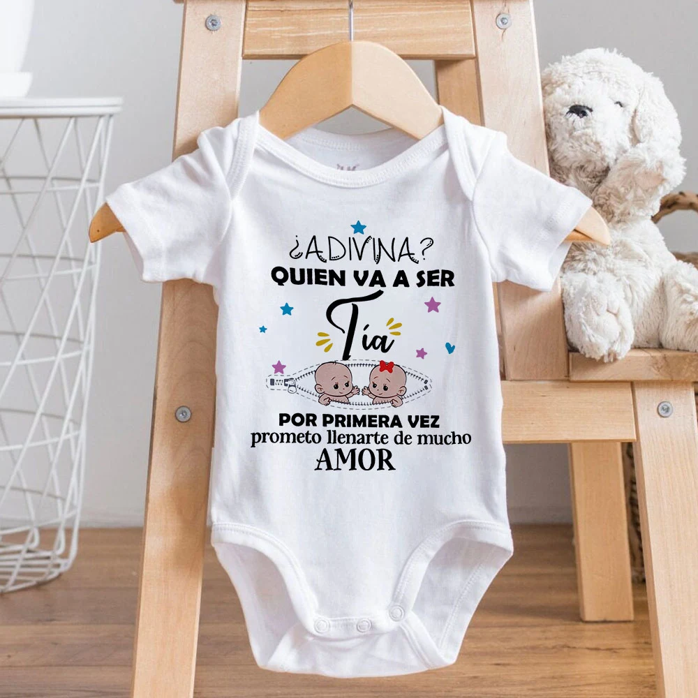 Guess Who's Going To Be An Aunt for The First Time Infant Romper Pregnancy Announcement Clothes Baby Reveal Bodysuit for Sister