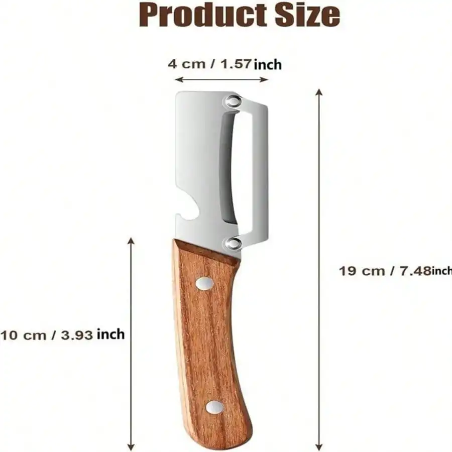 Stainless Steel Vegetable Peeler Wooden Handle Multi-functional Fruit Paring Knife with Bottle Opener 2PCS Durable Potato Carrot Melon Scraping Gadget