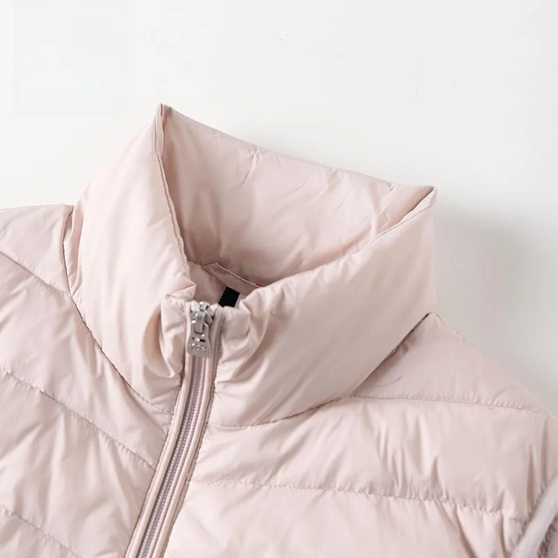 U.S.  ASSN. Women's Warmth-Preserving Svel down Vest Association  Winter Faion Commute Sle Pure Color Zippe...