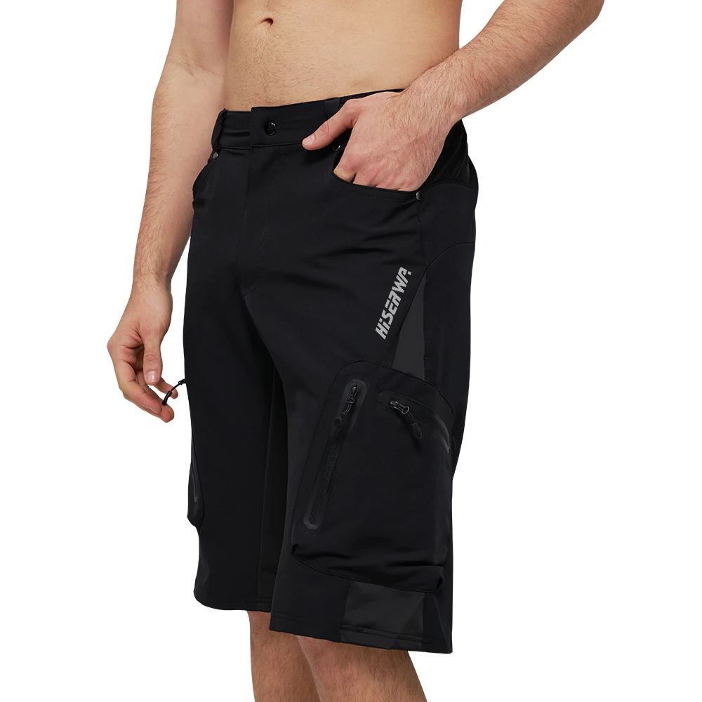 HISERWA, pantalones cortos para bicicleta de montaña para hombre, pantalones cortos para descenso multibolsectos, transpirables, sueltos, para Motocross, MTB, pantalones cortos para descenso BMX ATV