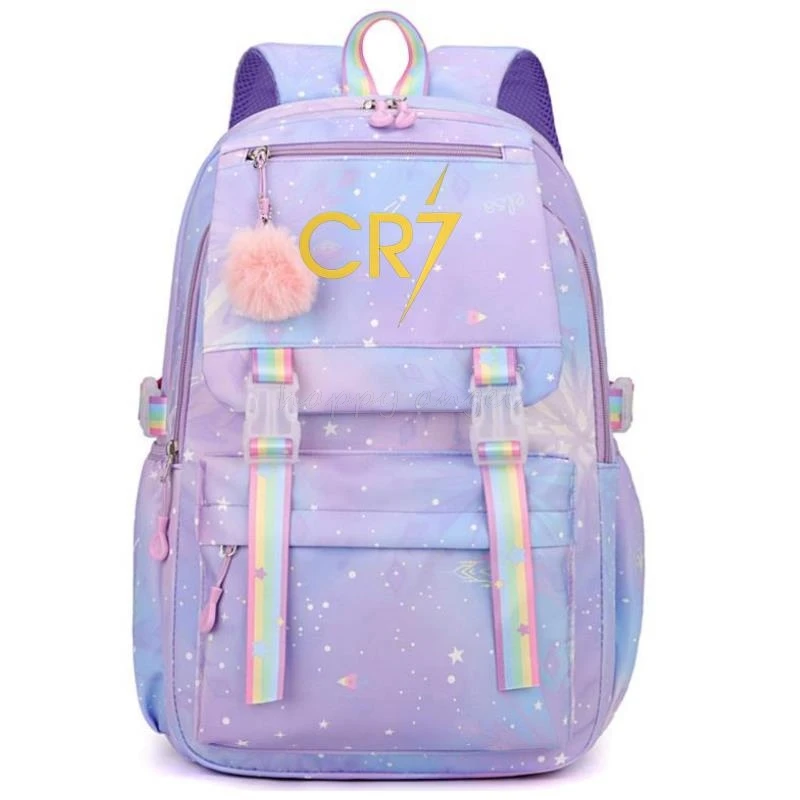 New CR7 Sports Themed Backpack for Girls Boys Student Teenager Children's Rucksack Women Casual School Bags Kids Birthday Gift