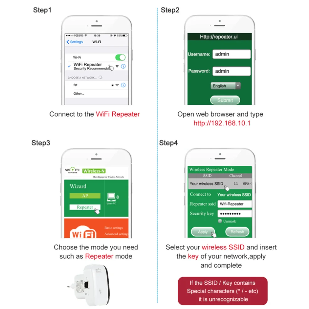 LccKaa-Répéteur WiFi sans fil longue portée 11N, 300Mbps, booster de signal WiFi, amplificateur d\'extension, stérilisation, point d\'accès