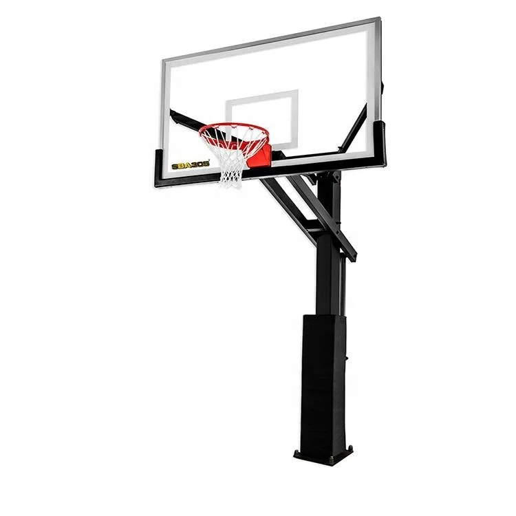 

Factory Outlet 12MM Inground Basketball Backboard With Basketball Hoop 45CM Basketball Rim Whole Set System