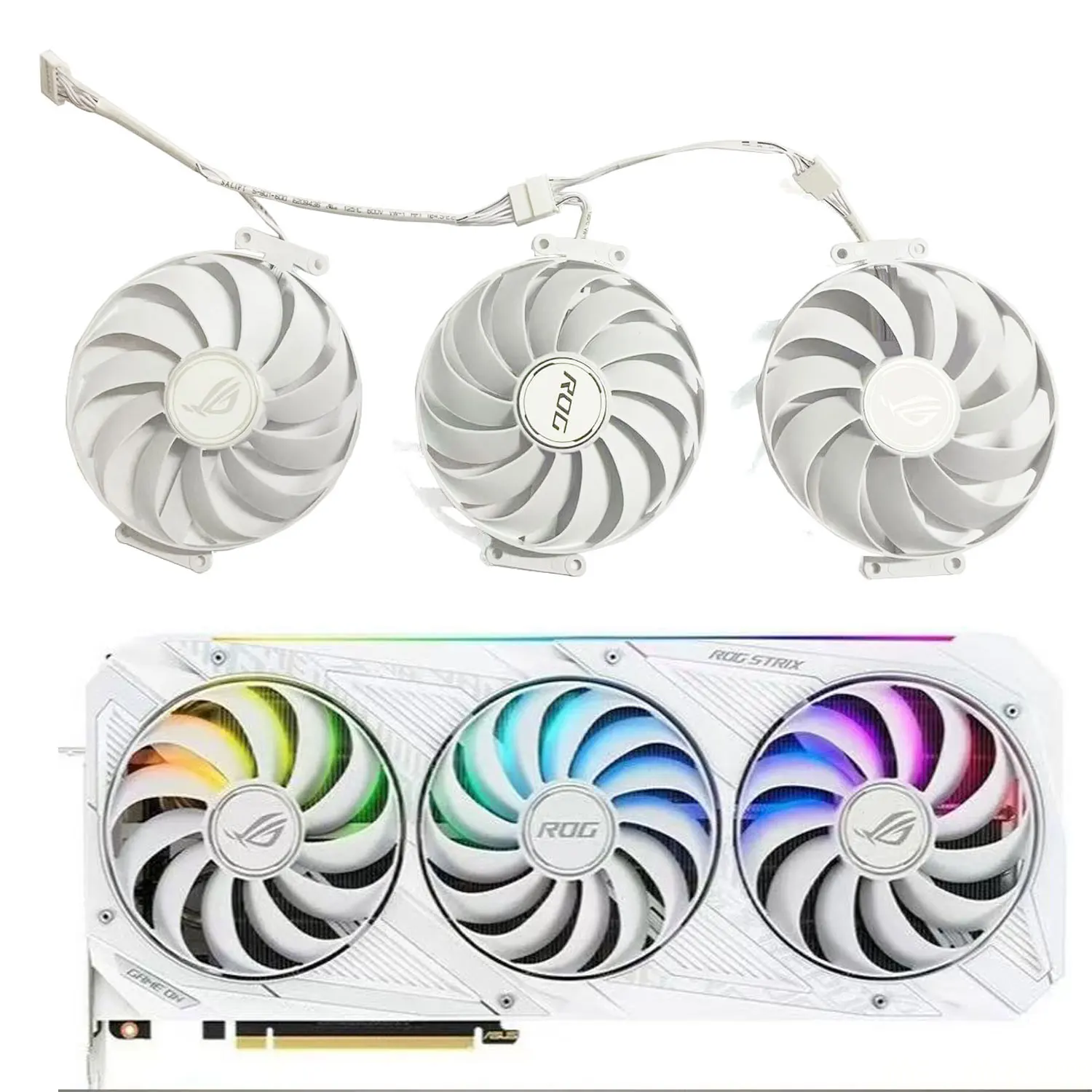 

Brand new for ASUS ROG Strix RTX3070 3080 Ti 3090 White OC version graphics card 95MM 7PIN T129215SU CF101012S GPU fan