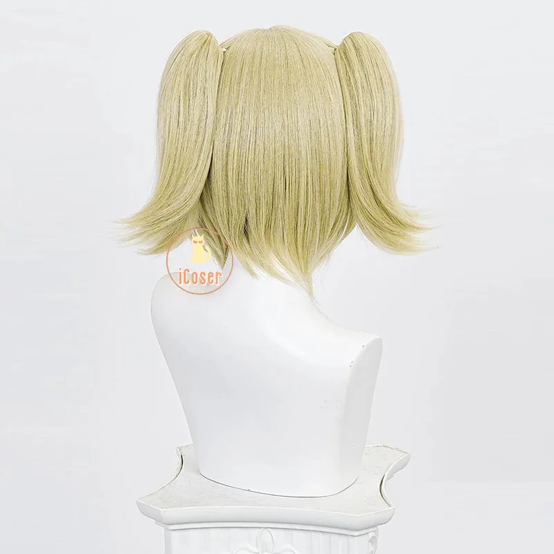 Zenless Zone Zero Burnice Parrucca Cosplay Bianca Bionda Capelli Corti Doppia Coda di Cavallo Sons of Calydon Festa di Halloween per Donne Puntelli