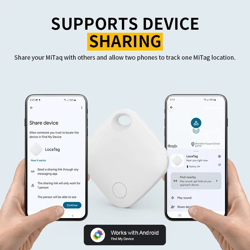 Bluetooth GPS-трекер для устройств Android, тег работает с Google Find My App, поиск ключей, смарт-тег для домашних животных для Xiaomi Samsung Motorola
