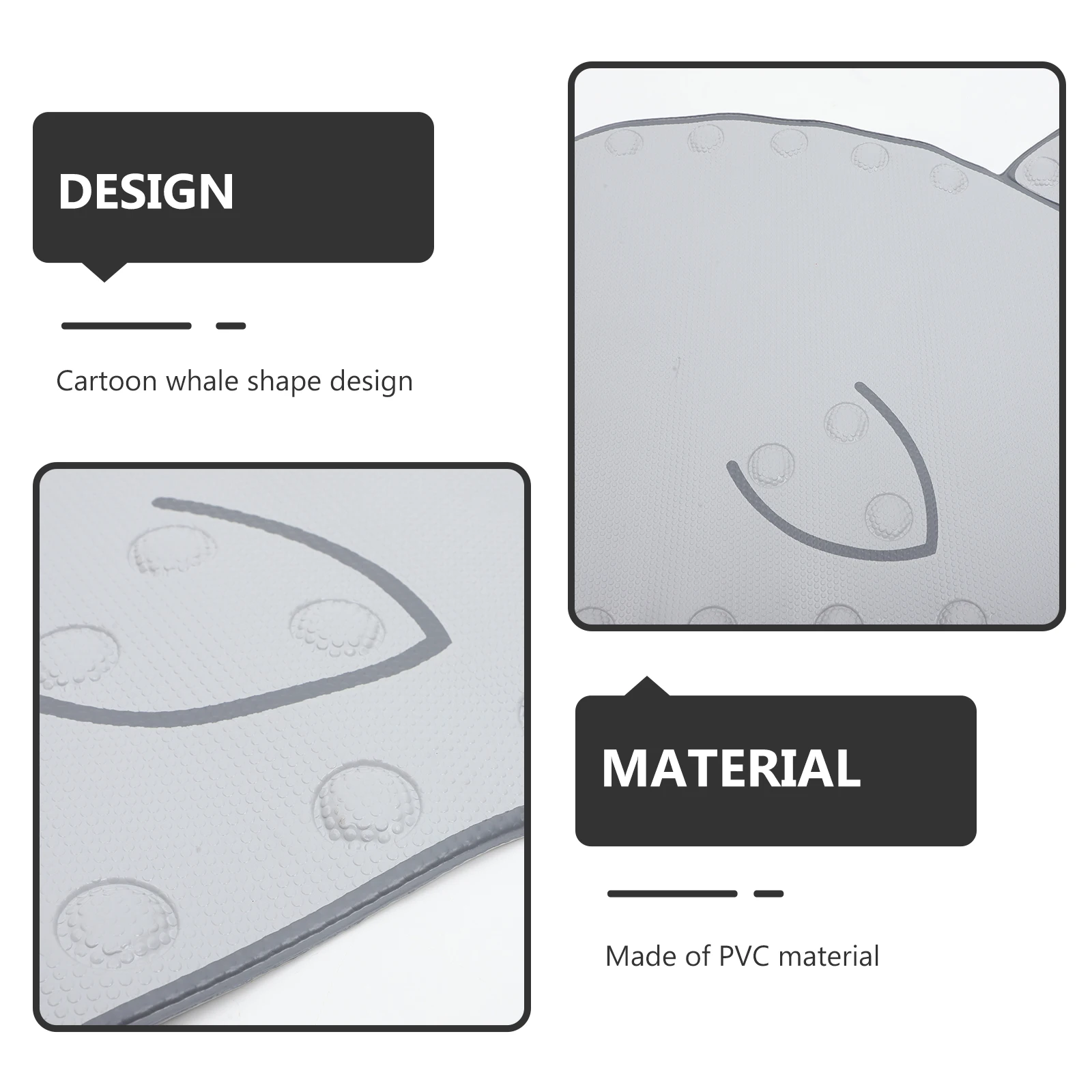 

Whale Shape Bathroom Anti-skid Mat PVC Shower Foot Pad Door Entrance Rugs Floor Ground Pads Non Slip Suckers Kitchen