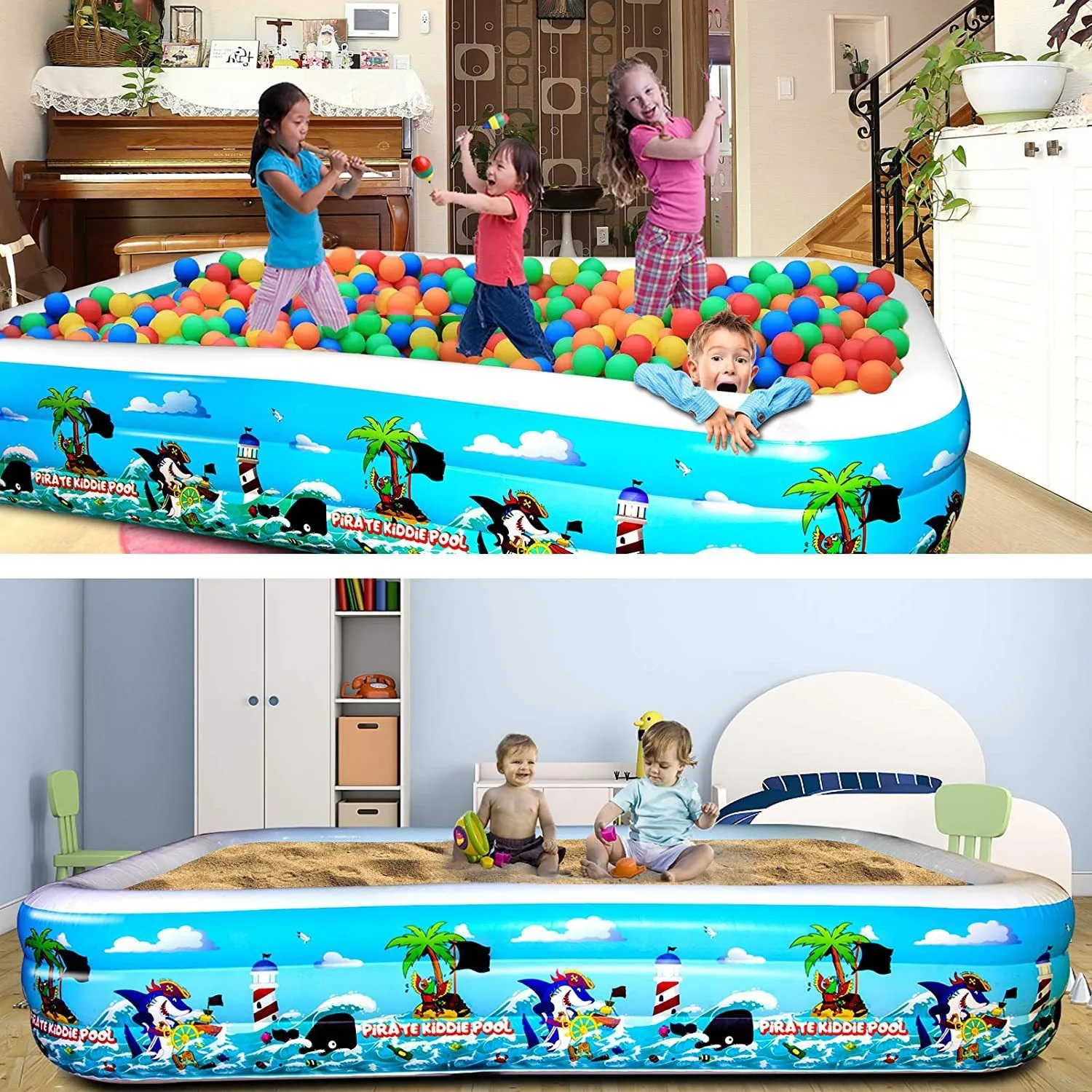 

Inflatable thickened three ring pool outdoor pirate ship water toys parent-child bobo pool