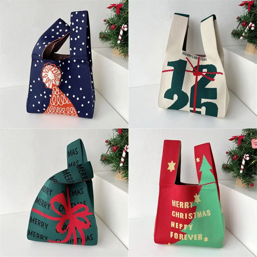 

Fashion Knot Small Tote Bag Shopping Bags Wrist Bag Knit Handbag