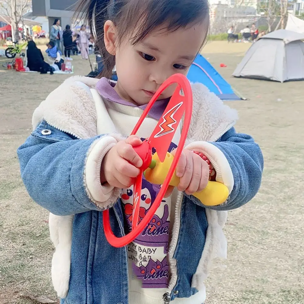 Launcher Spinner Pull Flying Disc Toys Atmosphere Prop Educational Ripcord Sky Spin Toys Rotating Cartoon Dragonfly Toy
