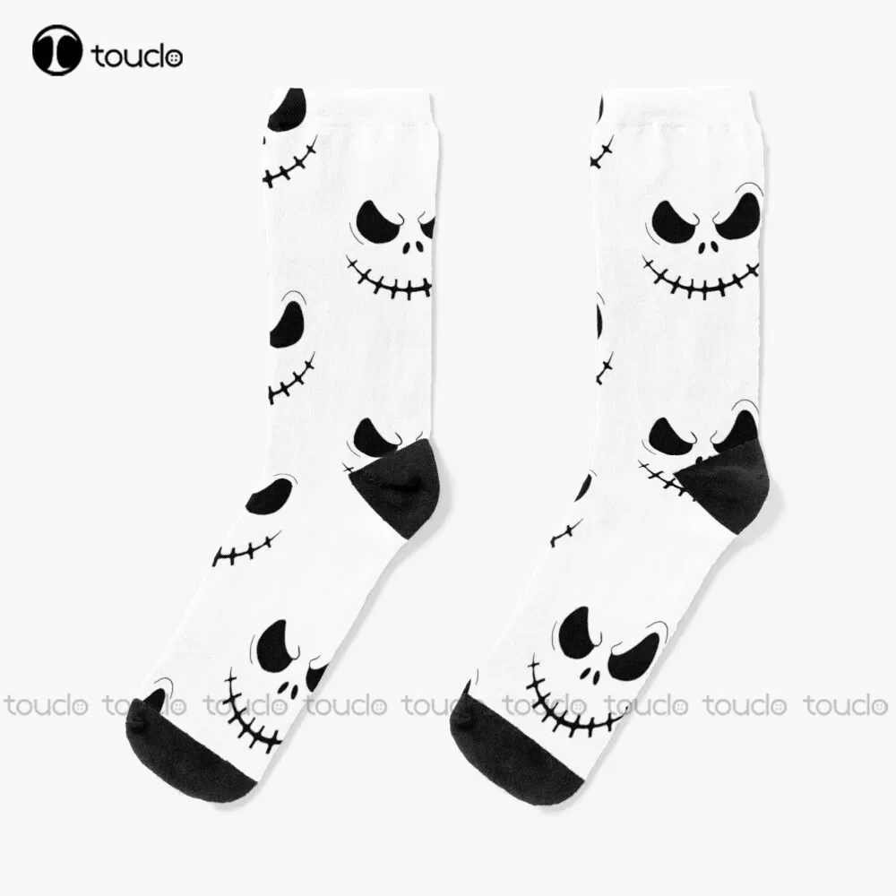 New Happy Halloween Face Socks Funny  Personalized Custom Unisex Adult  Teen Socks Halloween Christmas Gift