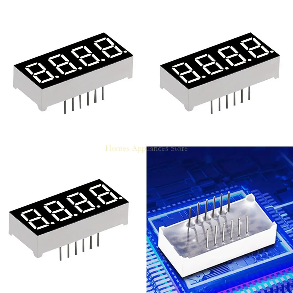 D0AB 4 Digit High Brightness Red LED Display Module for Small Appliances Low Power Consumption Easy Installation Plastic Hous
