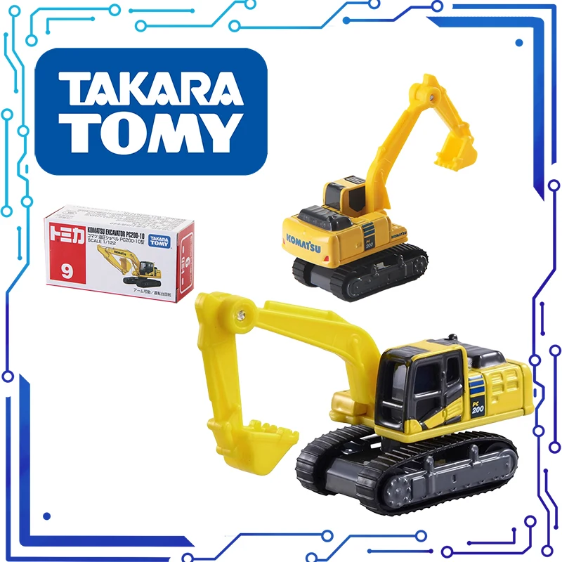 10CM TOMY 64/1 Komatsu Excavator PC200-10 Alloy Car TOMICA Toy Vehicle Diecast Metal Model Children Present Decoration Original