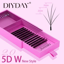 DIYDAY New Style 5D W Shape Eyelash Extensions Different lengths 5D W-Shaped False Eyelashes Natural Soft Easy Fan Lashes