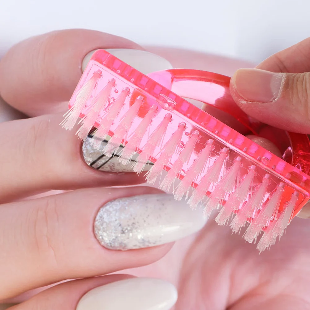 

4 Pcs Nail Cleaning Brush Toe Brushes for Manicure Plastic Dusting Nails under Fingernail Scrub