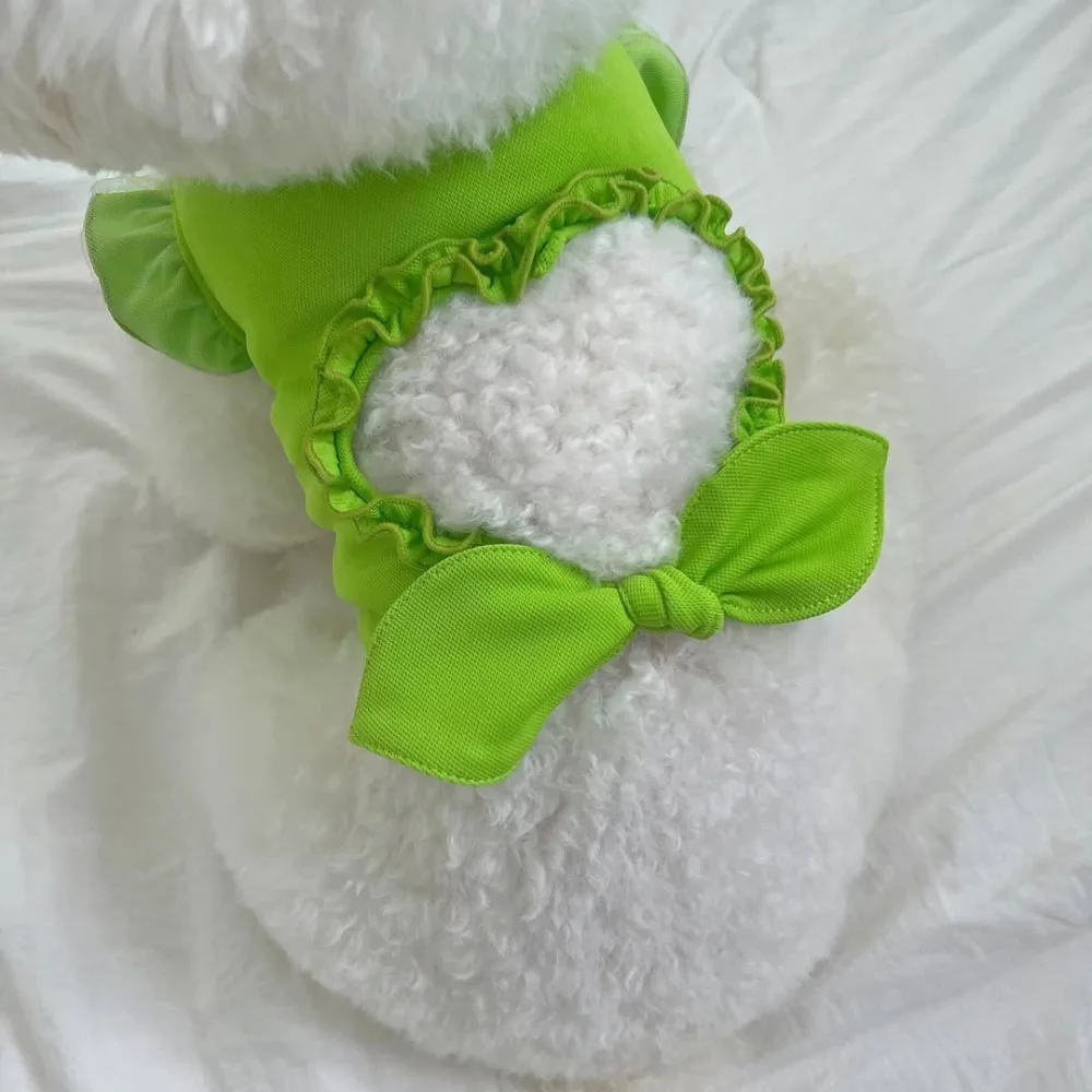 

Pet Supplies Flying Sleeve Pet Love Hollow Tank Top Breathable Soft Pet Sunshade Hat with Hat Cat Clothes Set For Puppy Cats