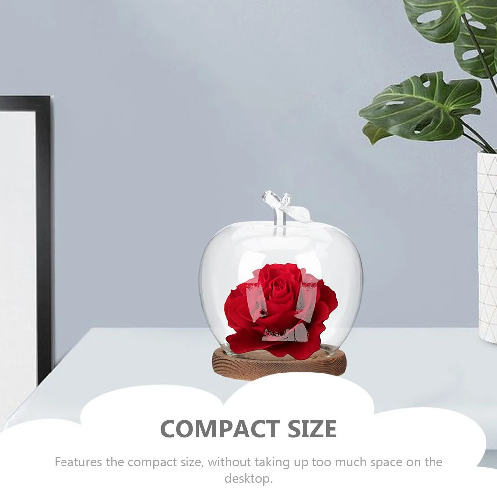 

Exquisite Apple Display Cover for Eternal Flowers Protective Dome with Flat Bottom Ideal for Micro Landscape Setup