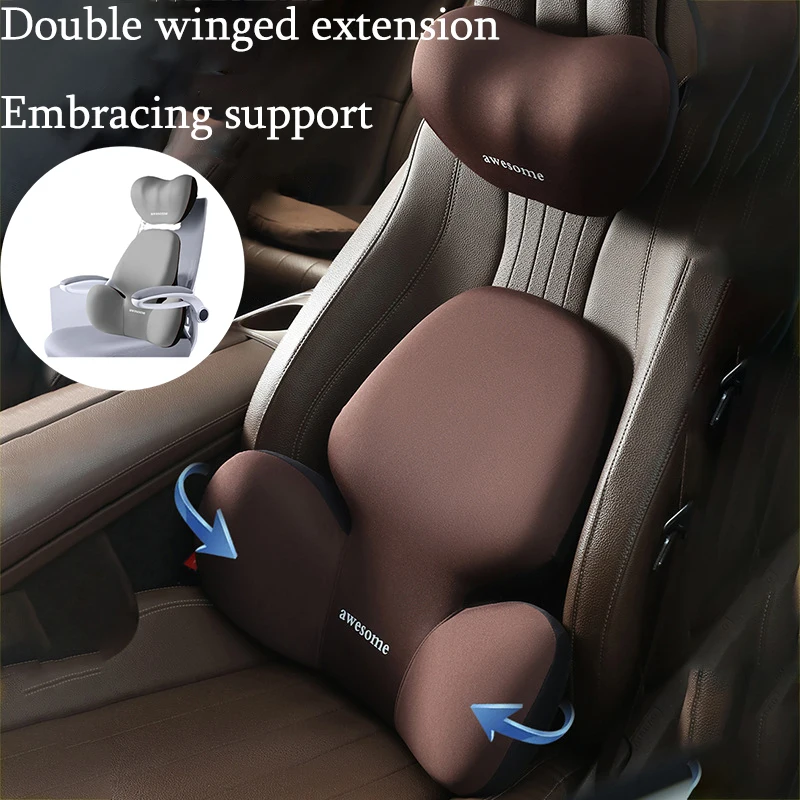 Update Car Lumbar Support Pillow Auto Neck Pillow Waist Support Removable Washable Backrest Universal Vehicle Cushion