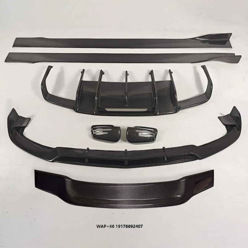 

For CLS63 W218 LCI Full Carbon Fiber Body Kit Front Lip Rear Lip Side Skirts Spoiler Mirror Caps Tail Wing2014-2017