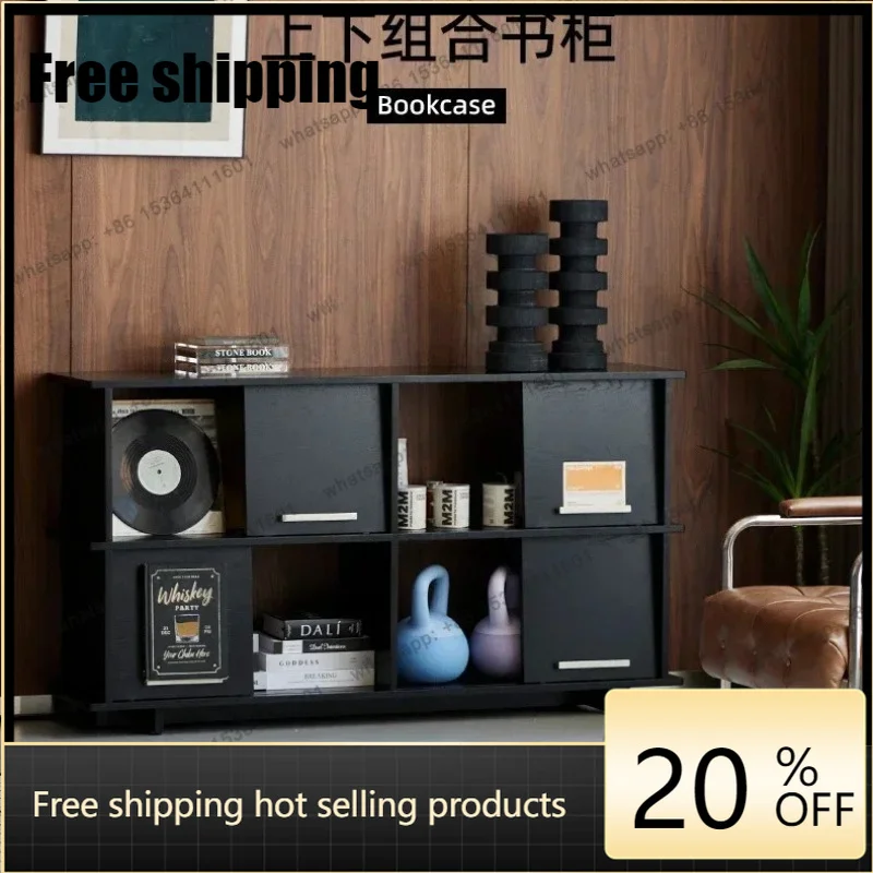 jj4  Best Seller Pg46Modern Solid Wood Bookshelf Floor Shelf Living Room Bookcase Sub-combination