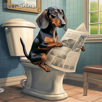 Evershine 5D DIY Diamond Painting Dog Animal Pattern for Adults Beginners Diamond Mosaic Toilet Craft Kit Handmade Hobby