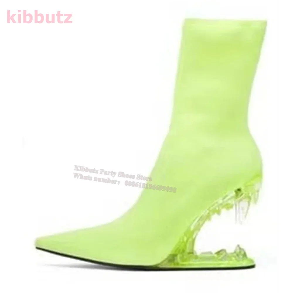 Hollowed Tiger Teeth Ankle Boots Fangs Giant Teeth Metal High Heel Genuine Leather Sock Shoes Fashion Show Luxury Women Shoe New