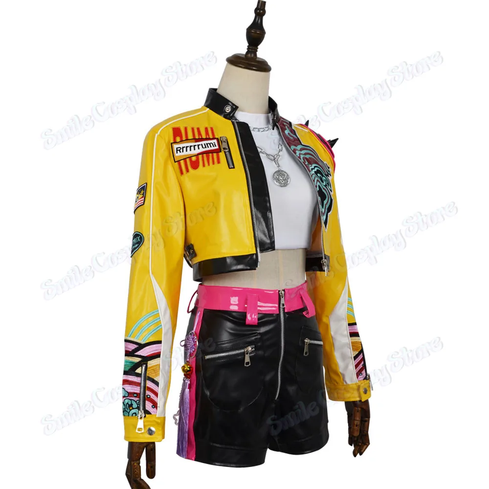 New Movie K-Pop Demon Hunters Cosplay Costume Rumi Top Pants Jacket Set Halloween Party Props Stage Show Accessories