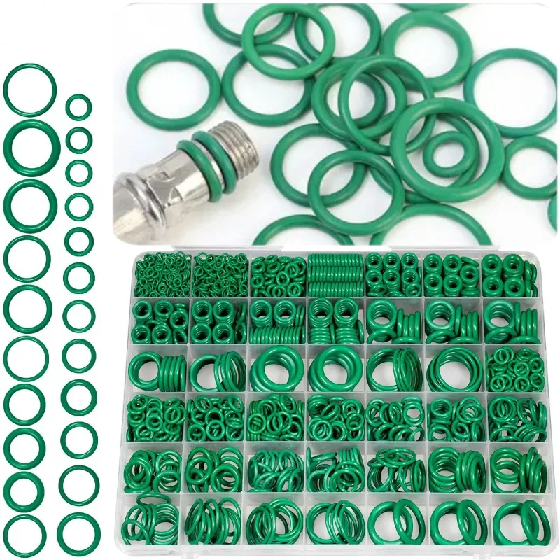 595/270pcs Air Conditioning O-Ring Kit Assortment Set Rubber Hydraulic Cylinder Seal Kit Plumbing Silicone Sealing Accessories