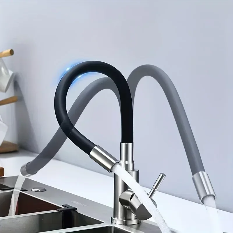 

Splash Proof Rotatable and Extendable Hose Suitable for Kitchen 11.81inch Flexible Faucet Hose Extender with Swivel Connector -
