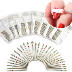 7Pcs Nail Diamond Drill Bits Flame Tornado Electric Milling Cutter Rotary Burr for Manicure Pedicure Spiral Grind Head Supplies