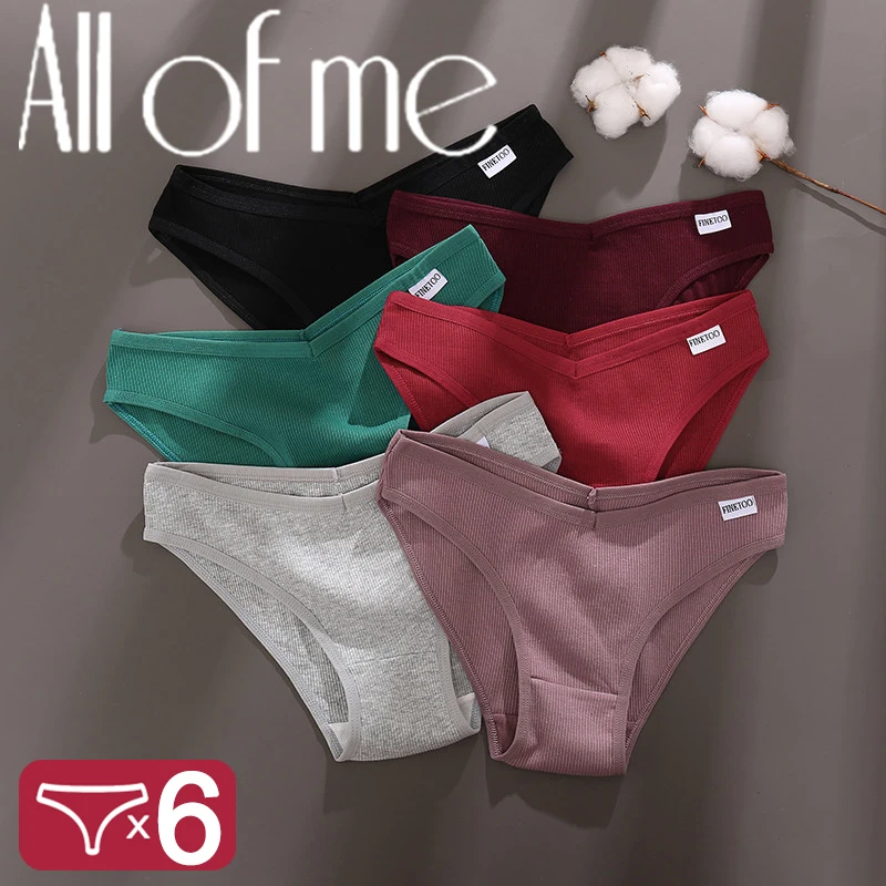 

6Pcs/Set M-4XL Women Cotton Panties Sexy Underwear For Woman Briefs Female Underpants Intimates Lingerie Cotton Pantys Plus